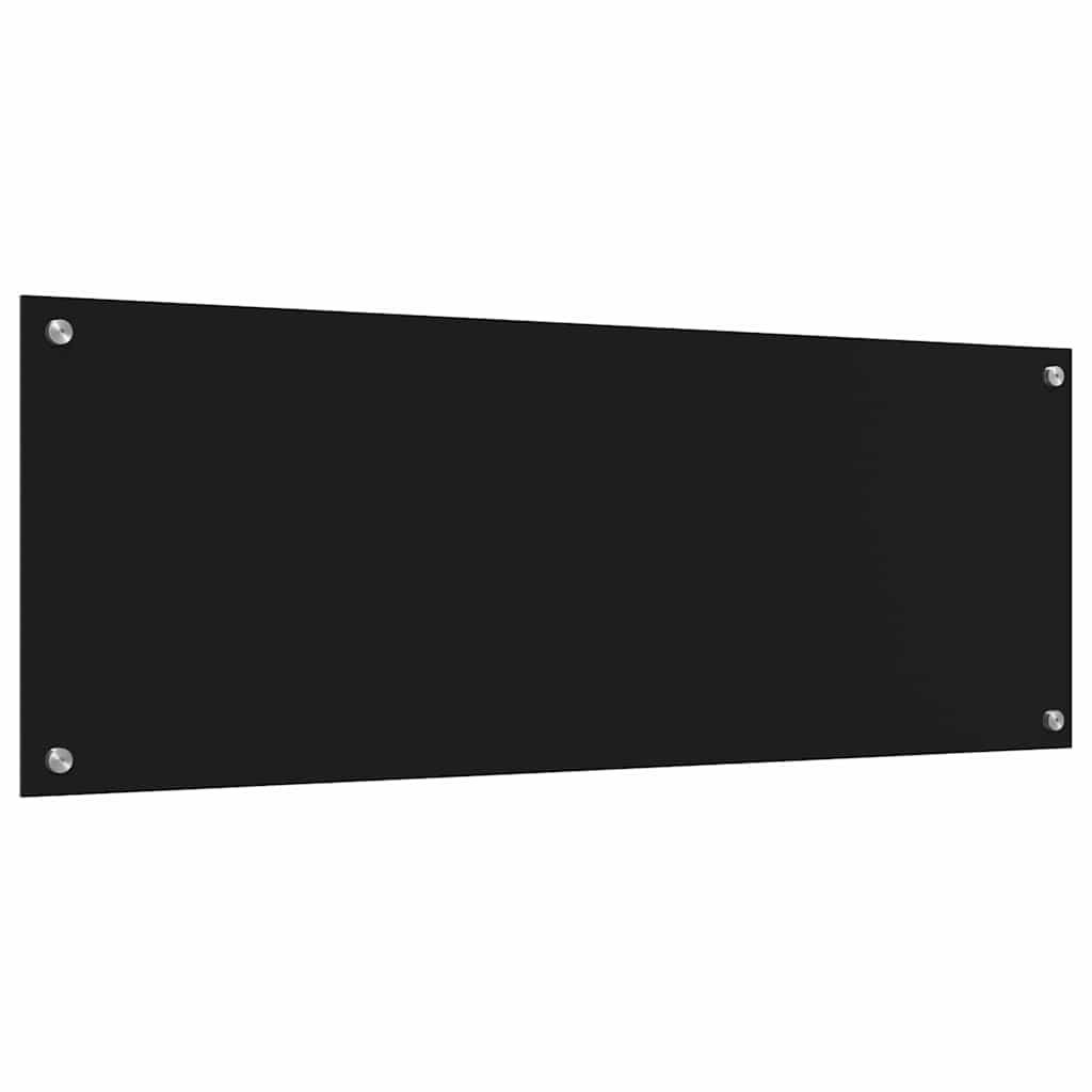 Virtuvės atbraila 2 pcs Juoda 110 x 40 cm grūdintas stiklas