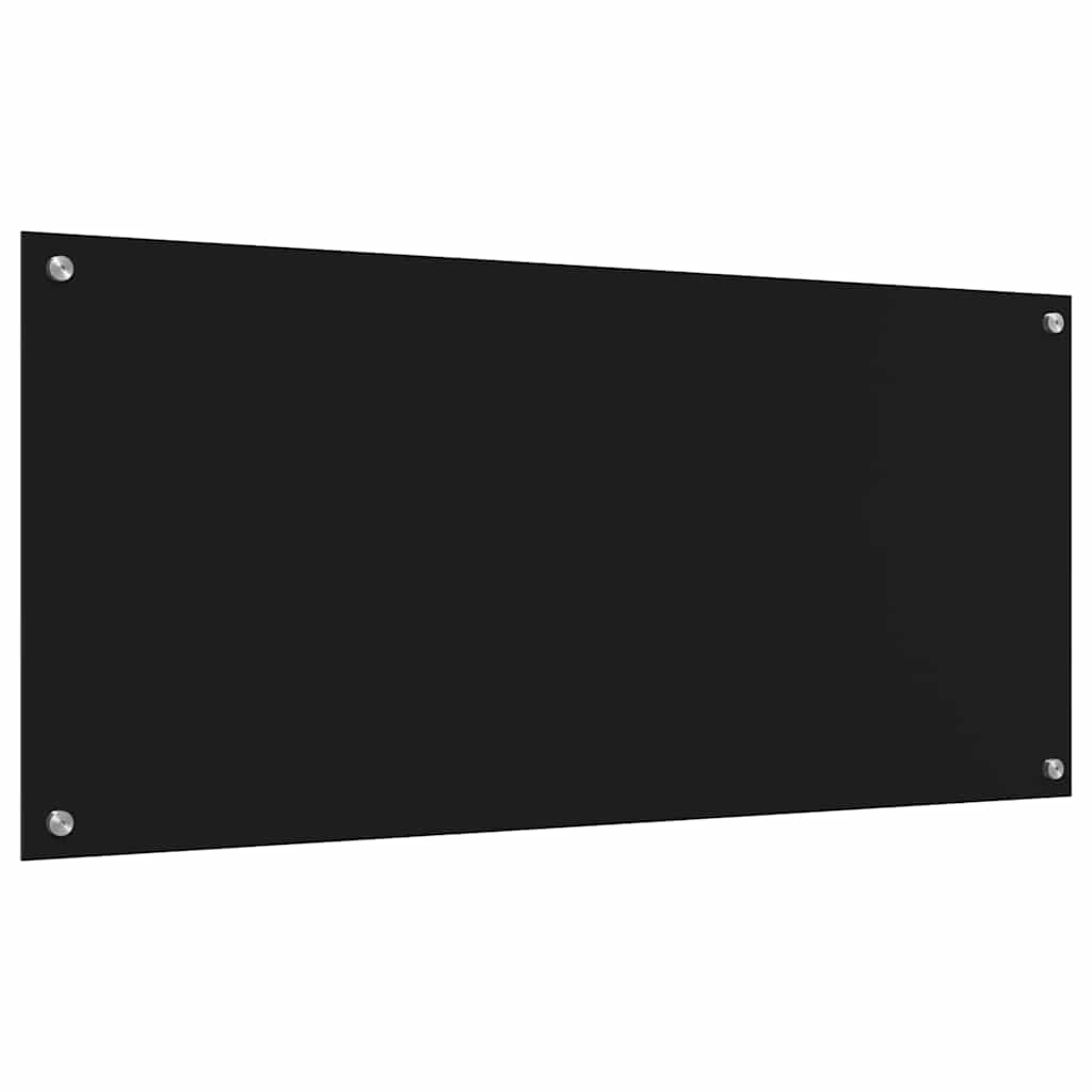 Virtuvės atbraila 2 pcs Juoda 110 x 50 cm grūdintas stiklas