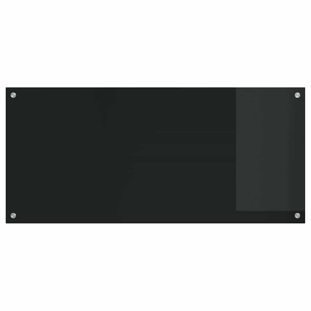 Virtuvės atbraila 2 pcs Juoda 110 x 50 cm grūdintas stiklas