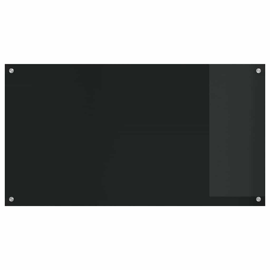 Virtuvės atbraila 2 pcs Juoda 110 x 60 cm grūdintas stiklas