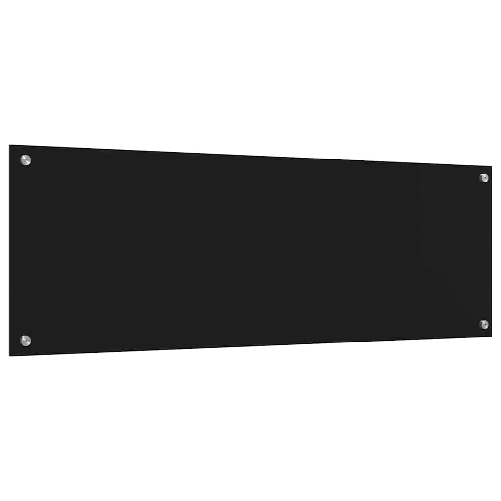 Virtuvės atbraila 2 pcs Juoda 120 x 40 cm grūdintas stiklas