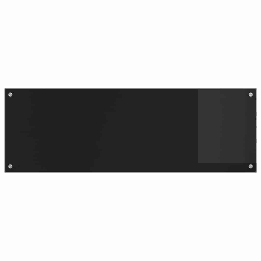 Virtuvės atbraila 2 pcs Juoda 120 x 40 cm grūdintas stiklas