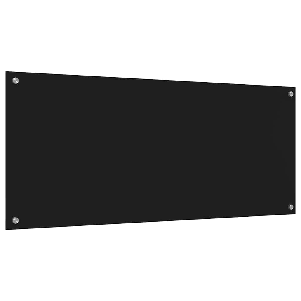 Virtuvės atbraila 2 pcs Juoda 120 x 50 cm grūdintas stiklas