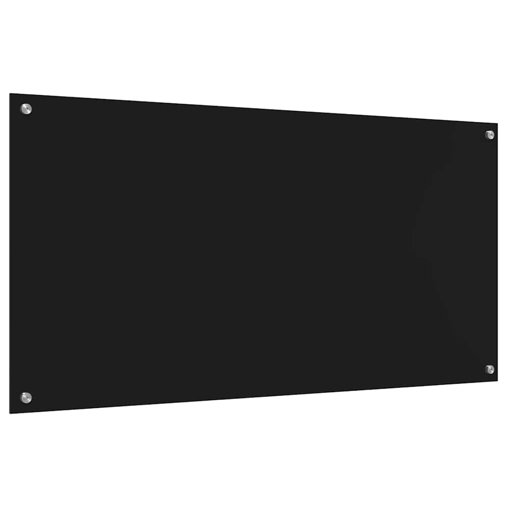 Virtuvės atbraila 2 pcs Juoda 120 x 60 cm grūdintas stiklas