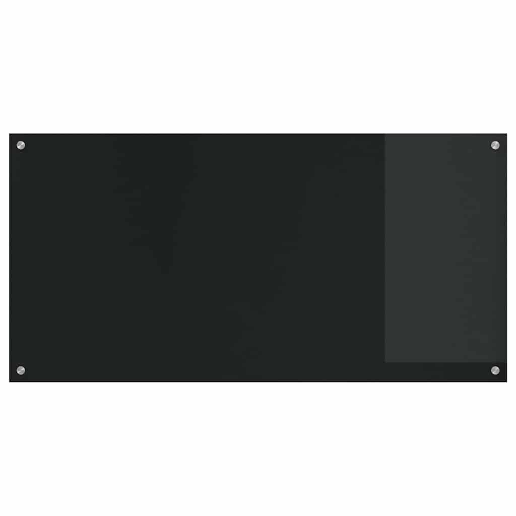 Virtuvės atbraila 2 pcs Juoda 120 x 60 cm grūdintas stiklas