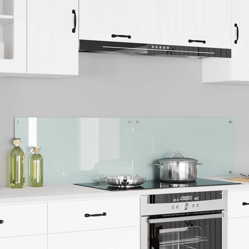 Virtuvės atbraila 2 pcs Balta 80 x 40 cm grūdintas stiklas