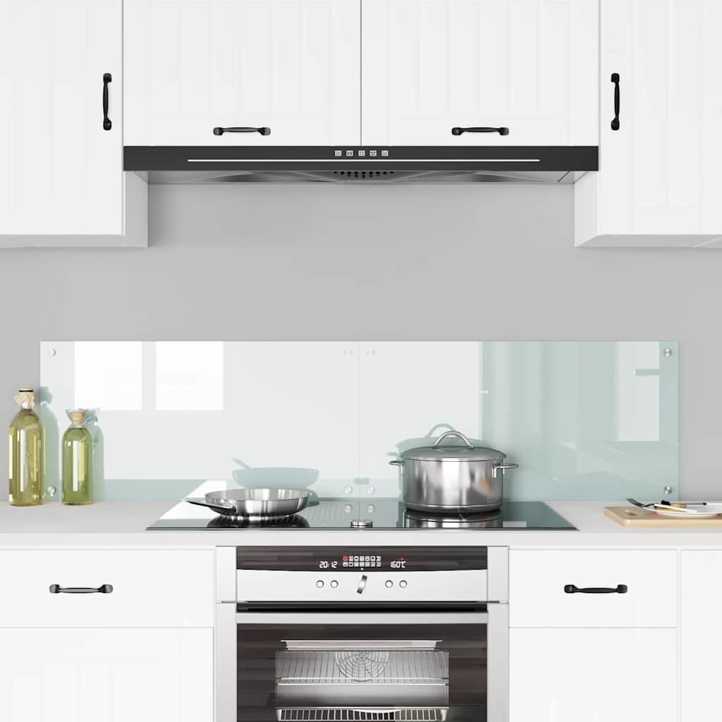 Virtuvės atbraila 2 pcs Balta 80 x 40 cm grūdintas stiklas