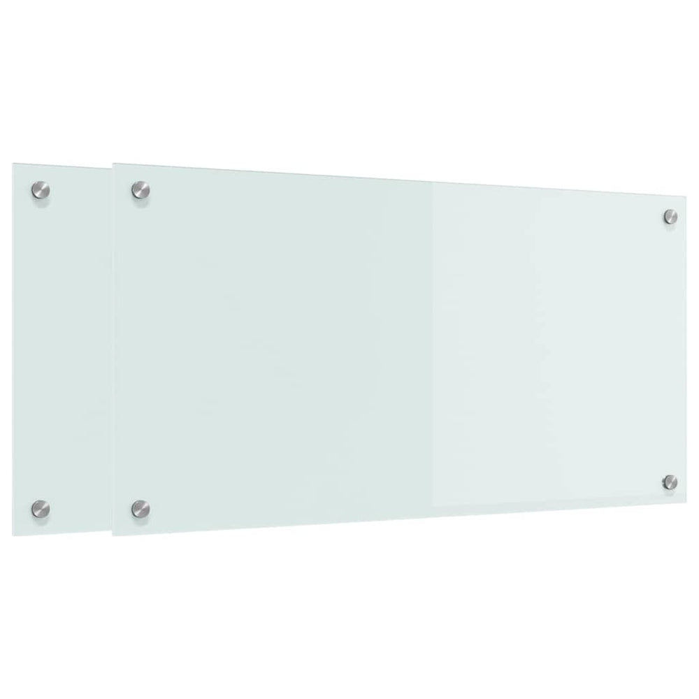 Virtuvės atbraila 2 pcs Balta 80 x 40 cm grūdintas stiklas