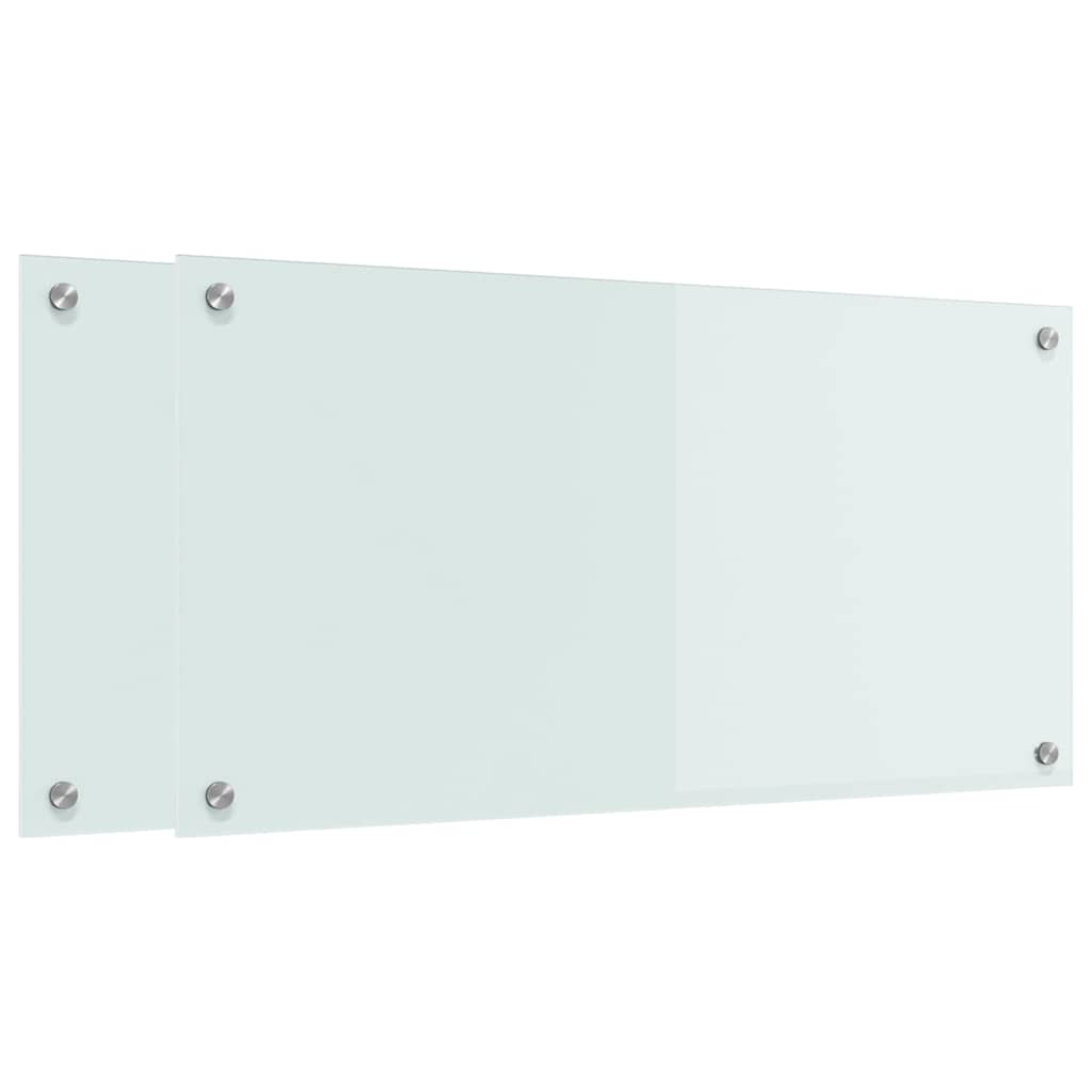 Virtuvės atbraila 2 pcs Balta 80 x 40 cm grūdintas stiklas