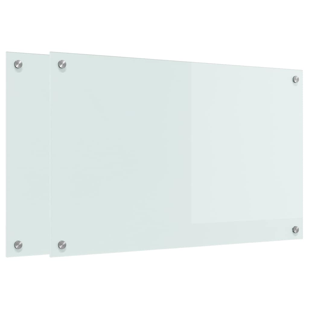 Kitchen back panel 2 pcs White 80 x 50 cm