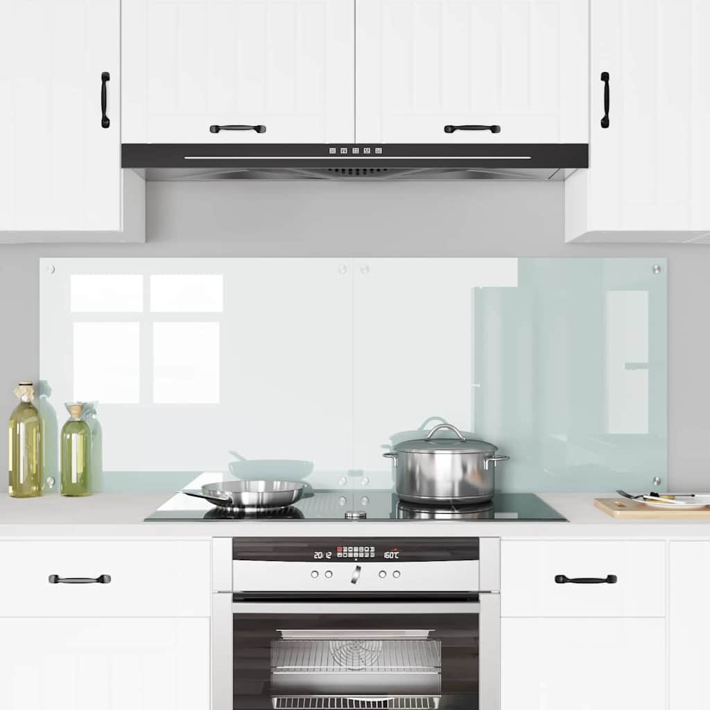 Kitchen back panel 2 pcs White 80 x 60 cm