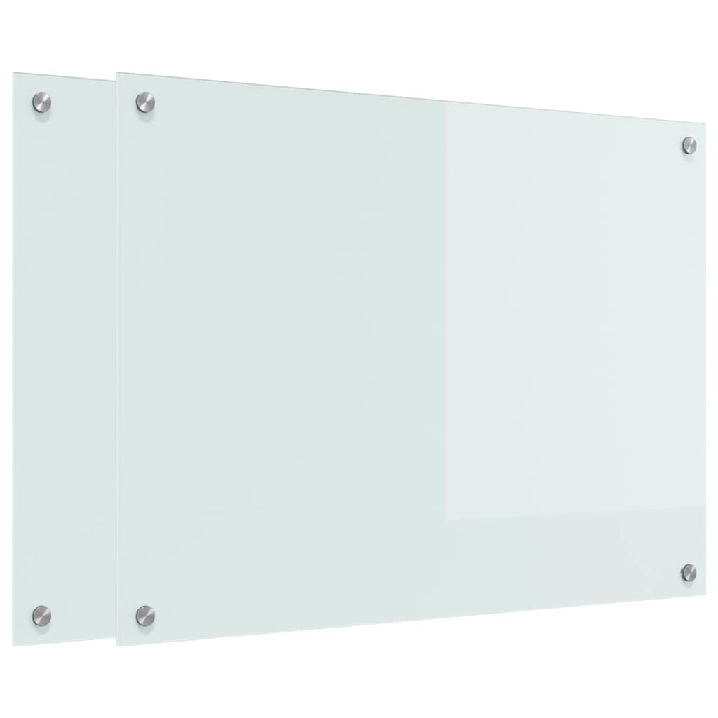Kitchen back panel 2 pcs White 80 x 60 cm