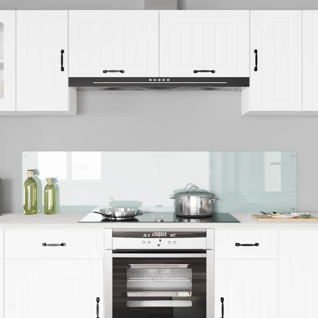 Virtuvės atbraila 2 pcs Balta 90 x 40 cm grūdintas stiklas