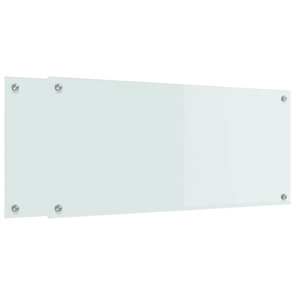 Virtuvės atbraila 2 pcs Balta 90 x 40 cm grūdintas stiklas