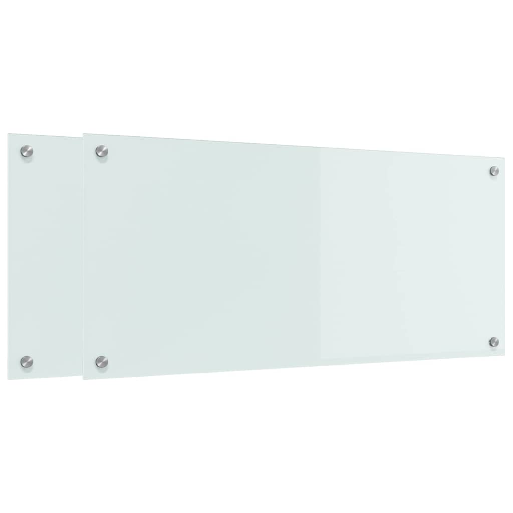 Virtuvės atbraila 2 pcs Balta 90 x 40 cm grūdintas stiklas
