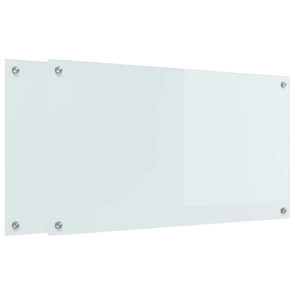 Kitchen back panel 2 pcs White 90 x 50 cm