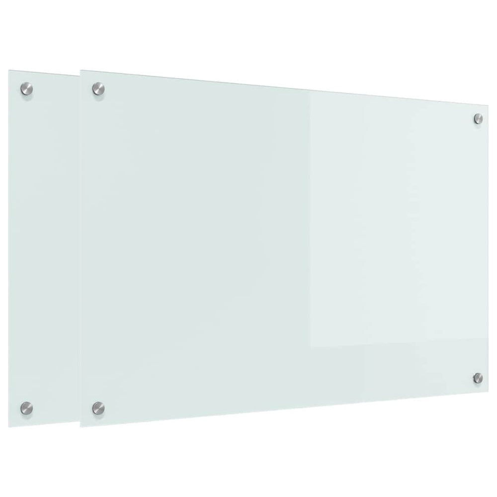 Virtuvės atbraila 2 pcs Balta 90 x 60 cm grūdintas stiklas