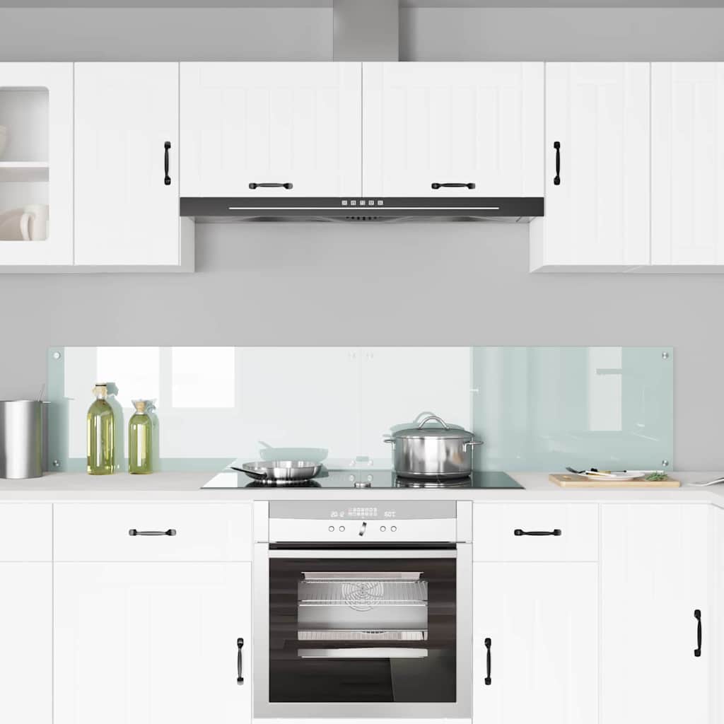 Virtuvės atbraila 2 pcs Balta 100 x 40 cm grūdintas stiklas