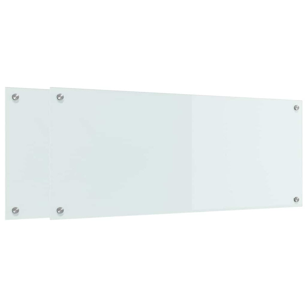Virtuvės atbraila 2 pcs Balta 100 x 40 cm grūdintas stiklas