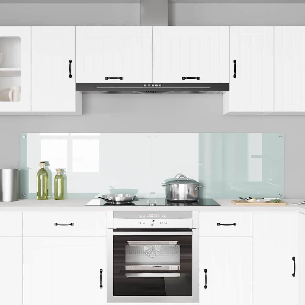 Virtuvės atbraila 2 pcs Balta 100 x 50 cm grūdintas stiklas