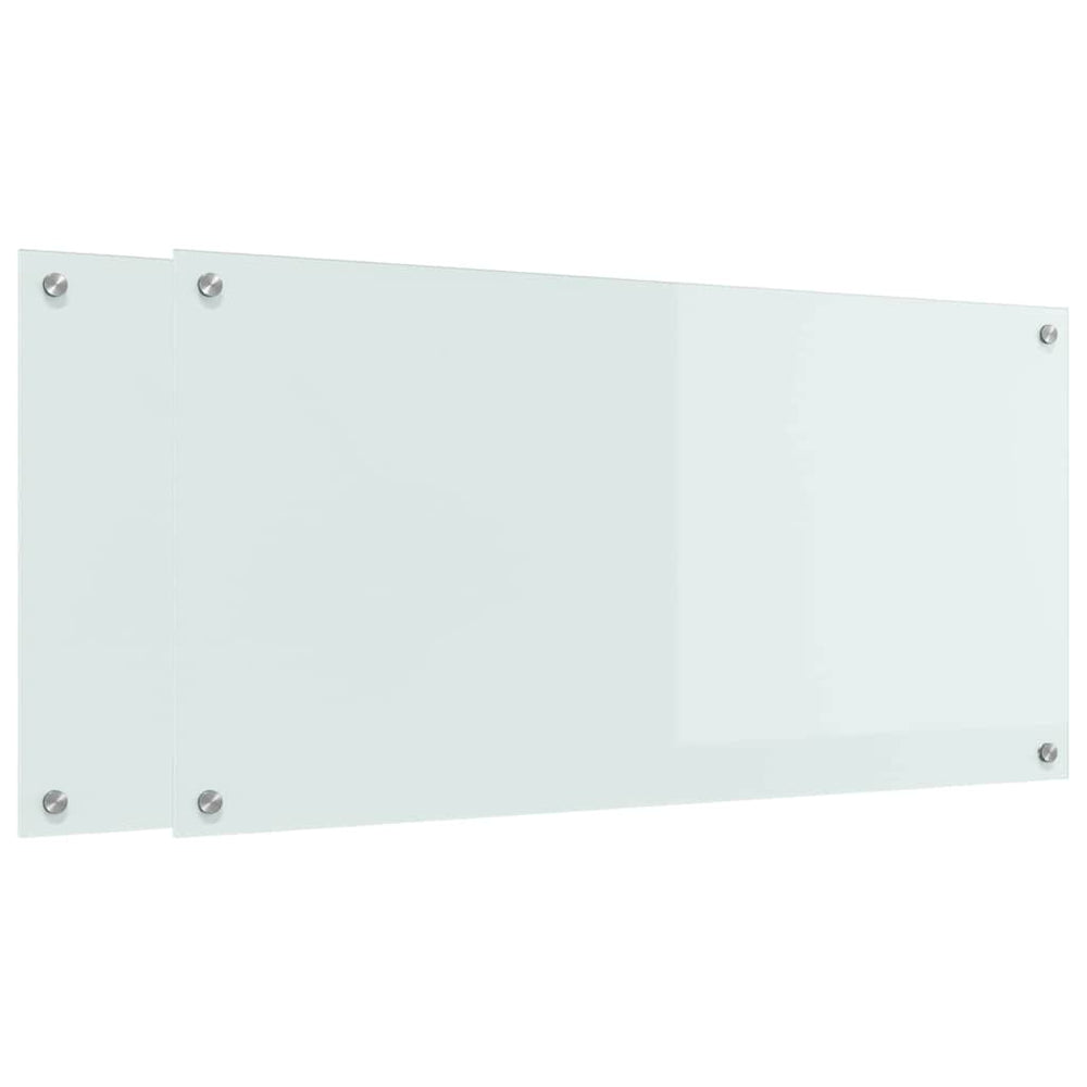 Virtuvės atbraila 2 pcs Balta 100 x 50 cm grūdintas stiklas