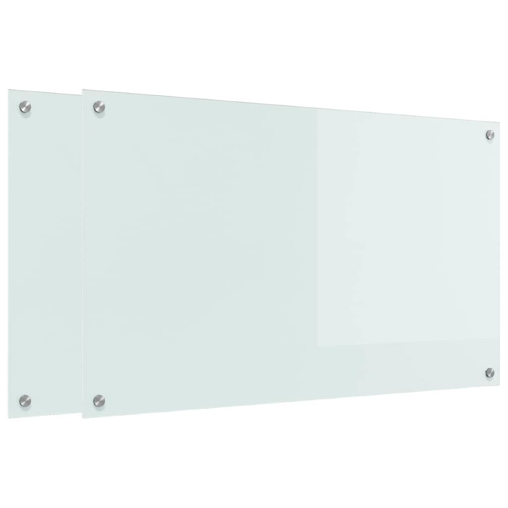 Kitchen back panel 2 pcs White 100 x 60 cm
