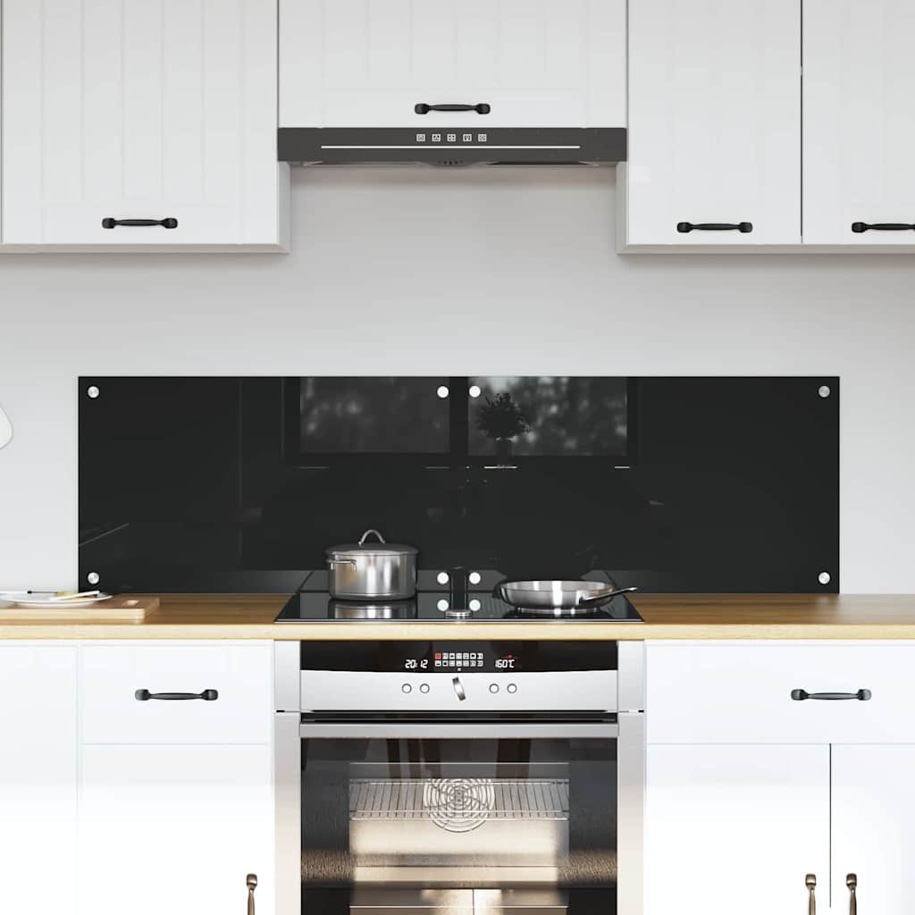 Kitchen Splashback 2 pcs Black 70 x 40 cm
