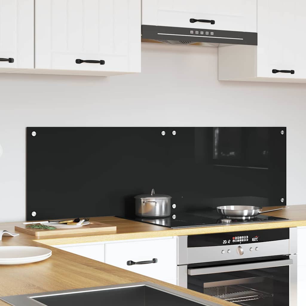 Kitchen Splashback 2 pcs Black 70 x 40 cm