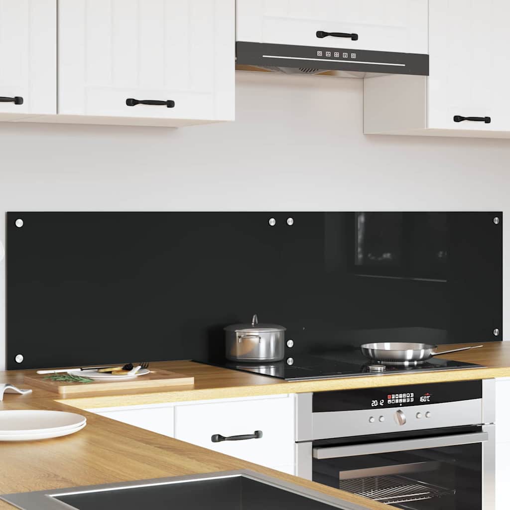 Virtuvės užpakalinė plokštė 2 pcs Juoda 80 x 40 cm