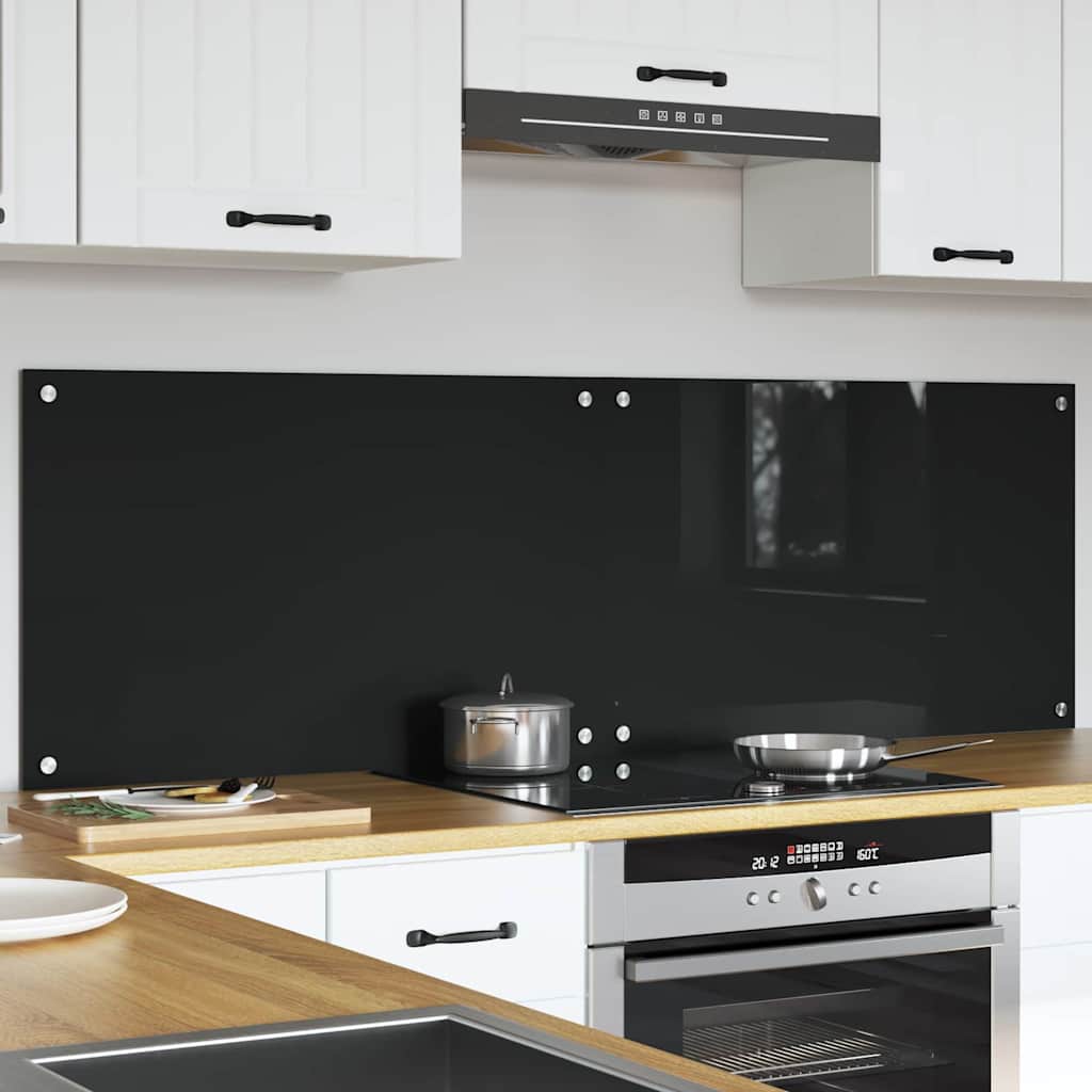 Kitchen back panel 2 pcs Black 80 x 50 cm