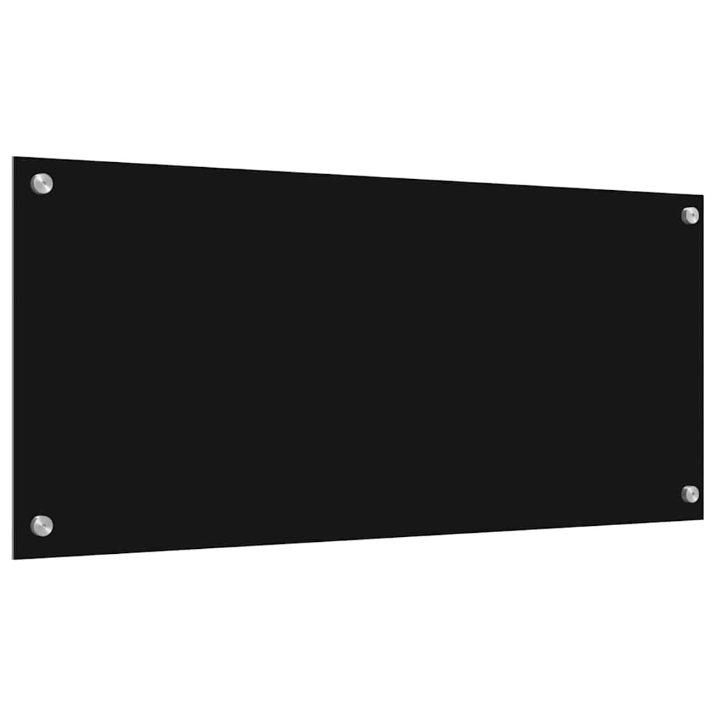 Virtuvės užpakalinė plokštė 2 pcs Juoda 90 x 40 cm