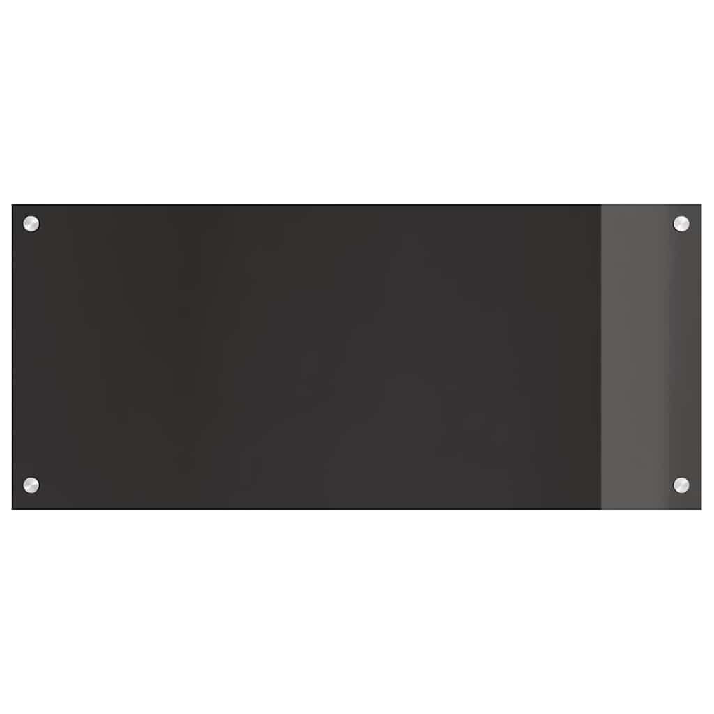 Virtuvės užpakalinė plokštė 2 pcs Juoda 90 x 40 cm