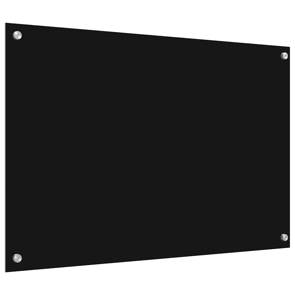 Virtuvės atbraila 2 pcs Juoda 90 x 60 cm grūdintas stiklas