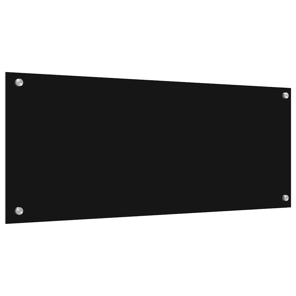 Virtuvės užpakalinė plokštė 2 pcs Juoda 100 x 40 cm