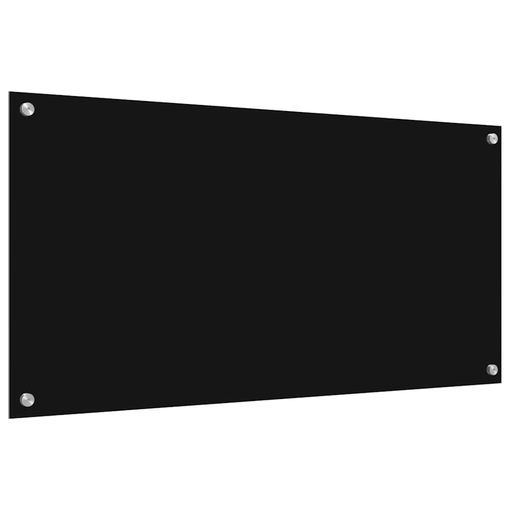 Virtuvės užpakalinė plokštė 2 pcs Juoda 100 x 50 cm