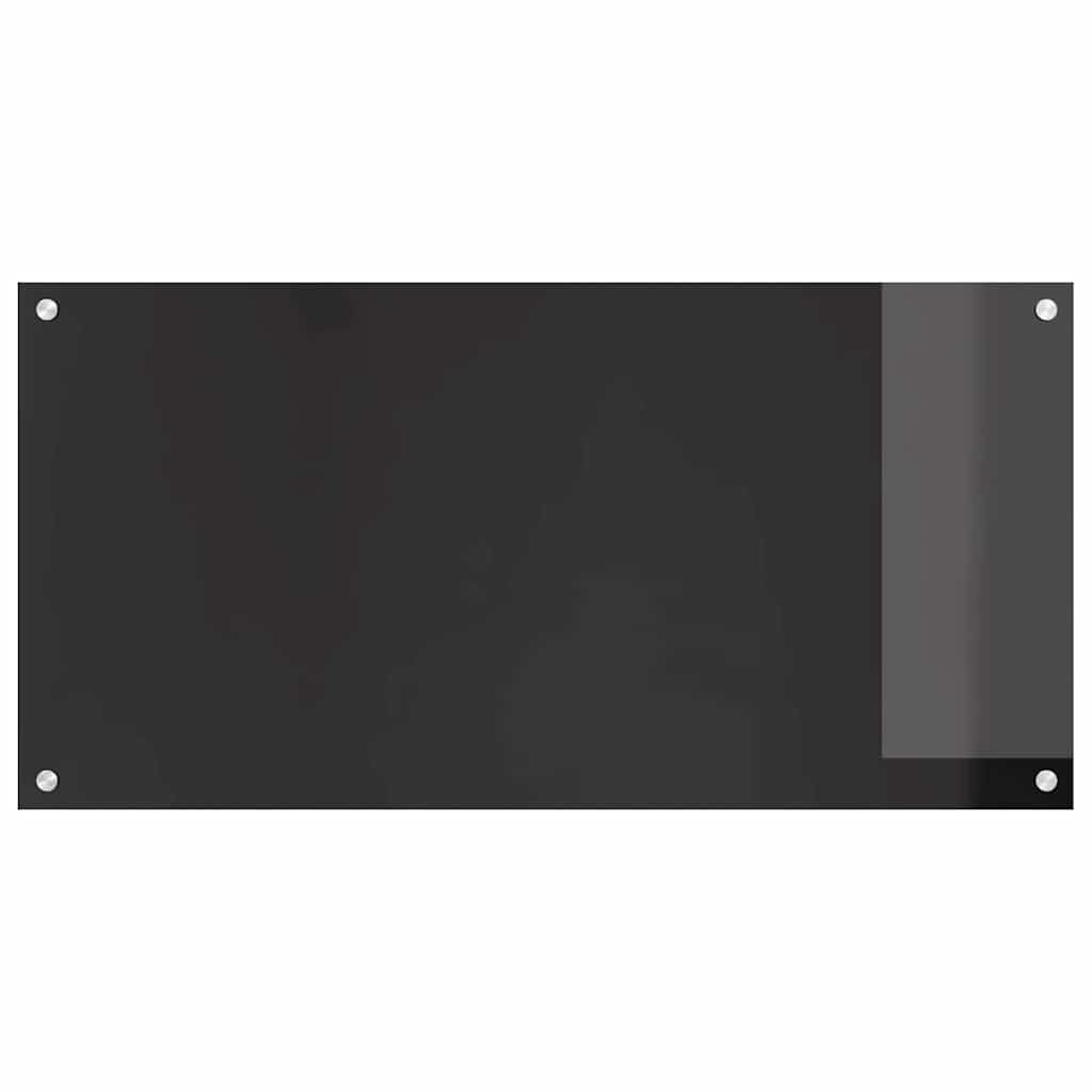 Virtuvės užpakalinė plokštė 2 pcs Juoda 100 x 50 cm