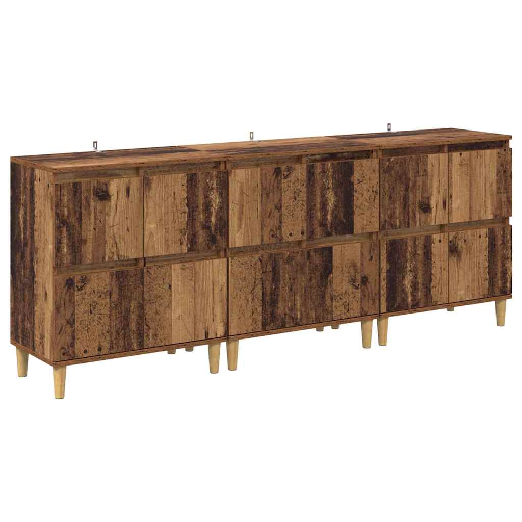 Šoninės lentynos 3 pcs Senovinis medis 60 x 35 x 70 cm