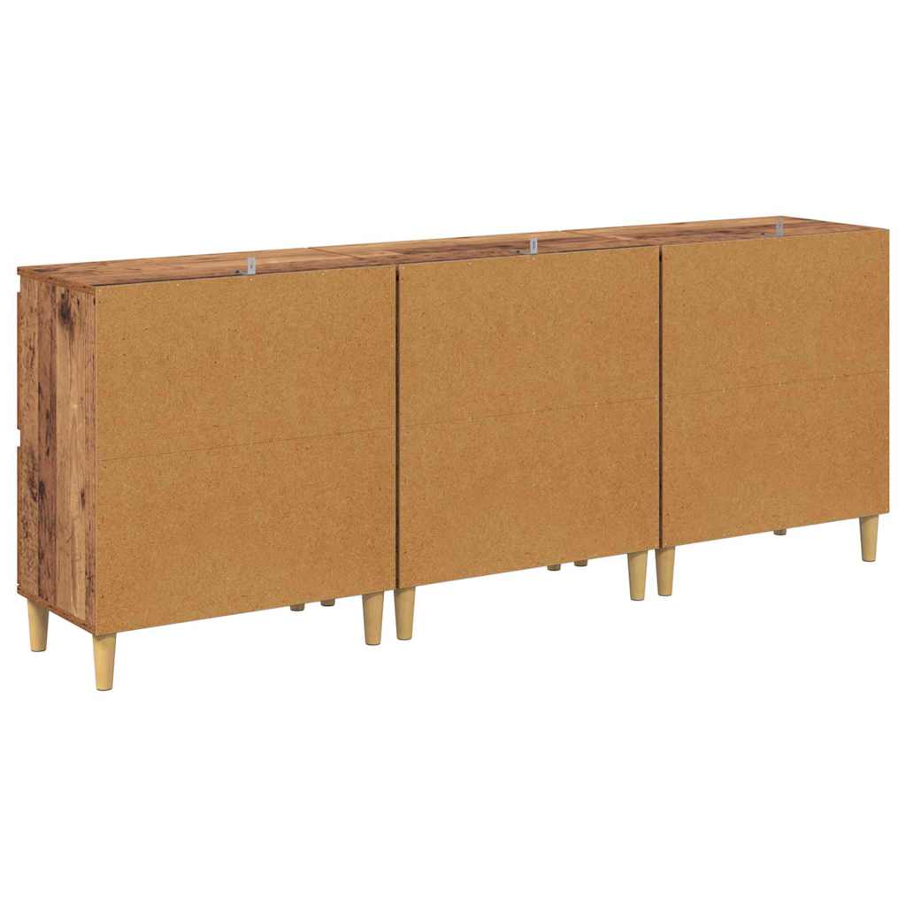 Šoninės lentynos 3 pcs Senovinis medis 60 x 35 x 70 cm