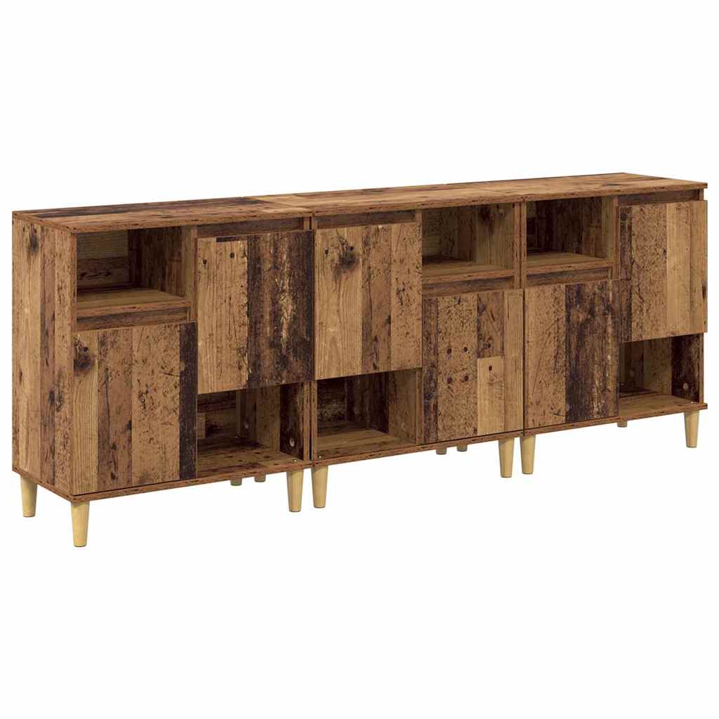 Šoninės lentynos 3 pcs Senovinis medis 60 x 35 x 70 cm