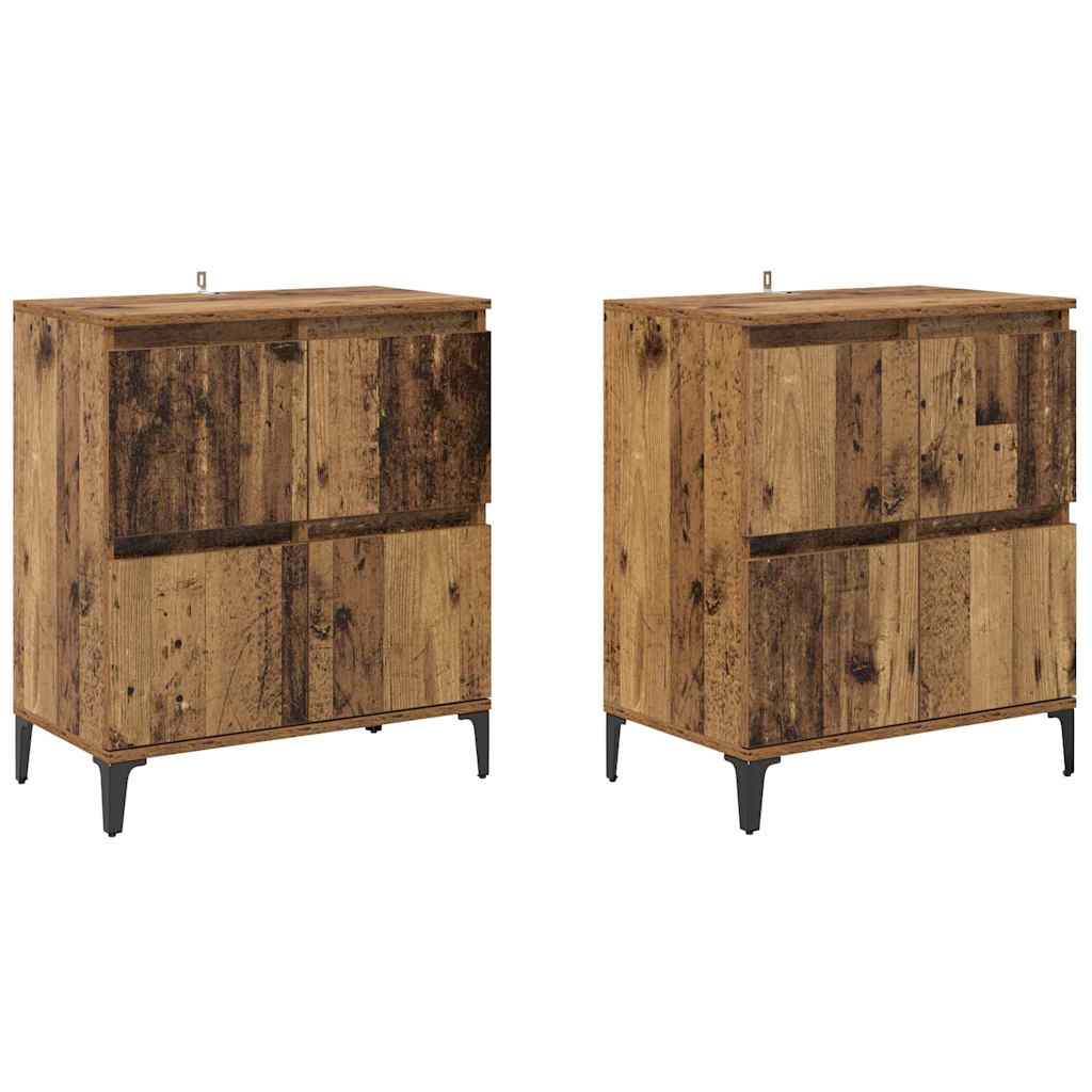 Šoninės lentynos 2 pcs Senovinis medis 60 x 35 x 70 cm