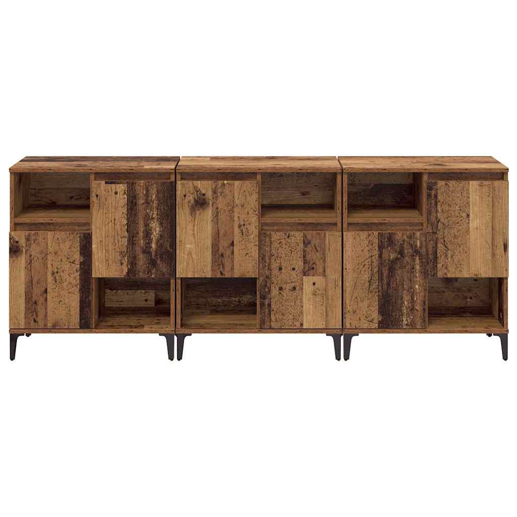 Šoninės lentynos 3 pcs Senovinis medis 60 x 35 x 70 cm