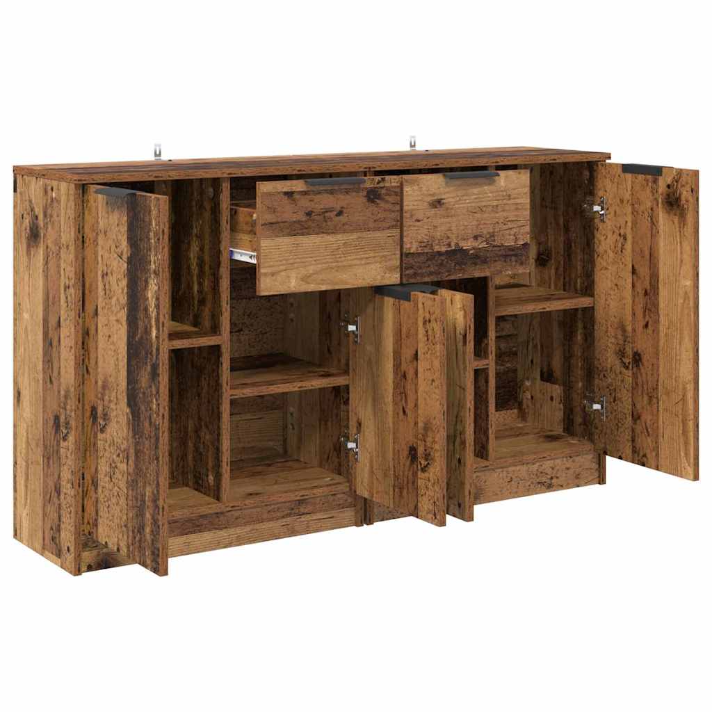 Side Shelves 2 pcs Antique Wood 60 x 30 x 70 cm
