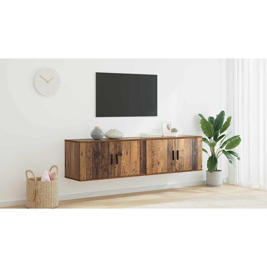 Wall TV cabinet set 2 pcs