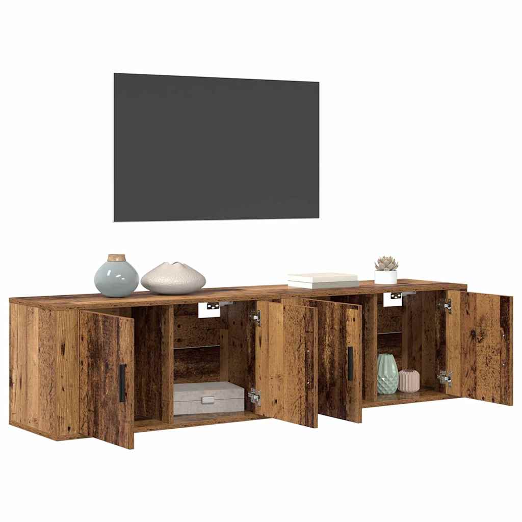 Wall TV cabinet set 2 pcs