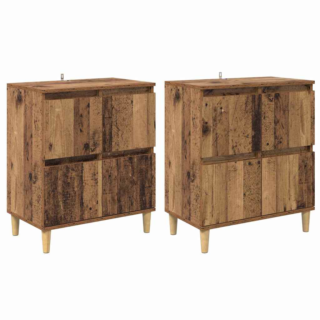 Šoninės lentynos 2 pcs Senovinis medis 60 x 35 x 70 cm