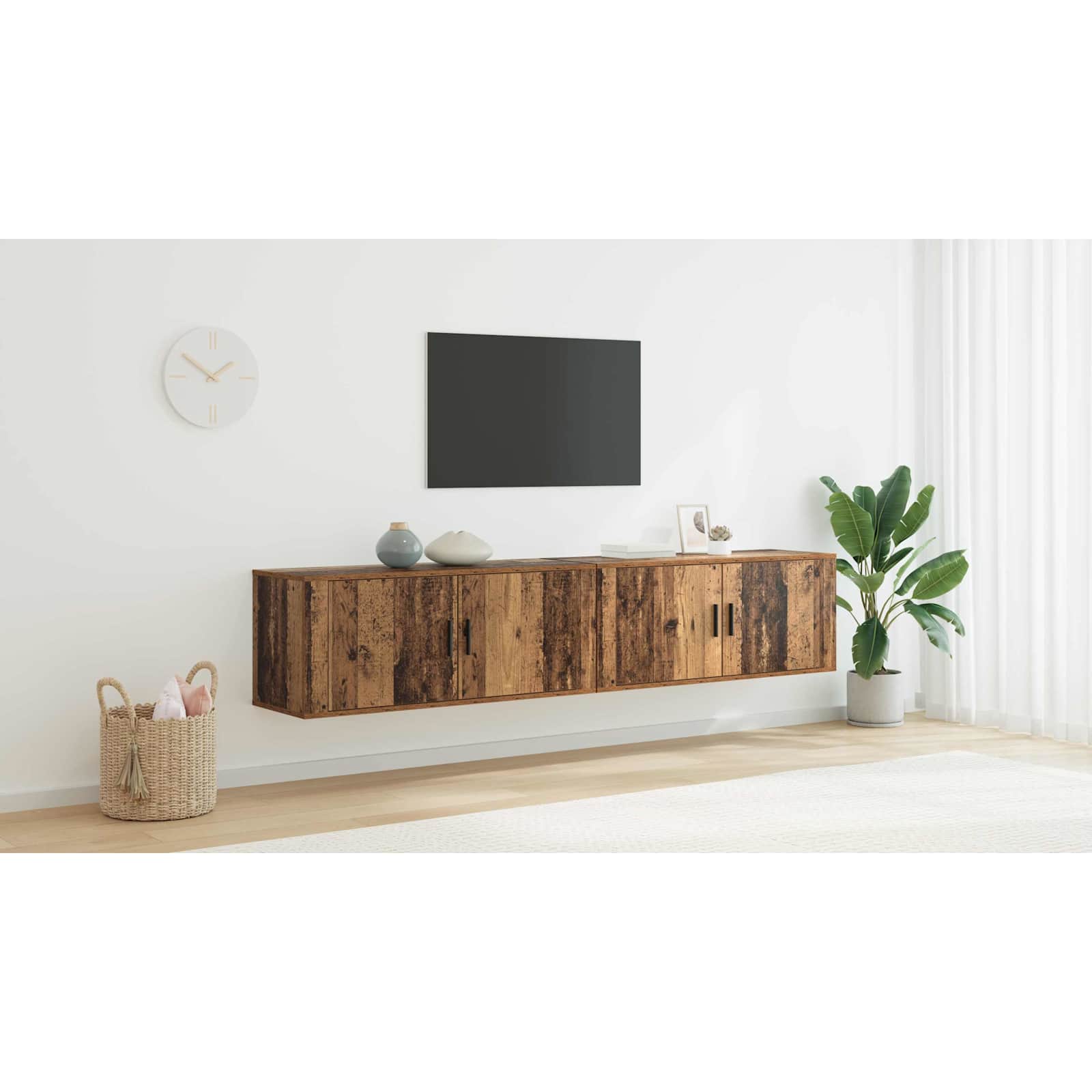 Wall TV cabinet set 2 pcs