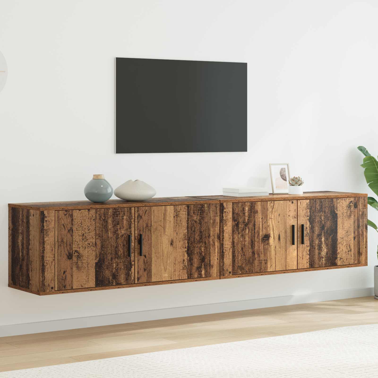 Wall TV cabinet set 2 pcs