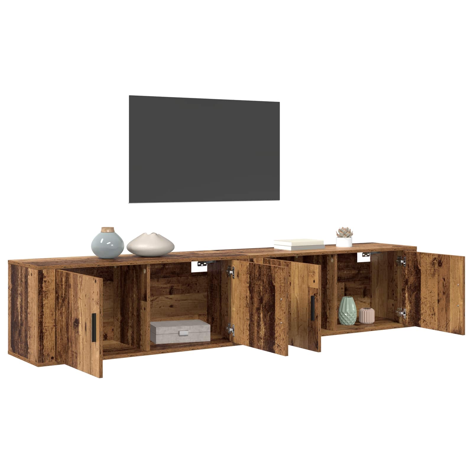Wall TV cabinet set 2 pcs