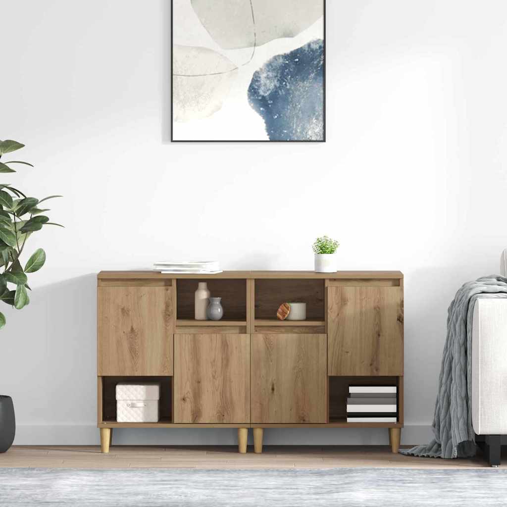 Side Shelves 2 pcs Craftsman Oak 60 x 35 x 70 cm