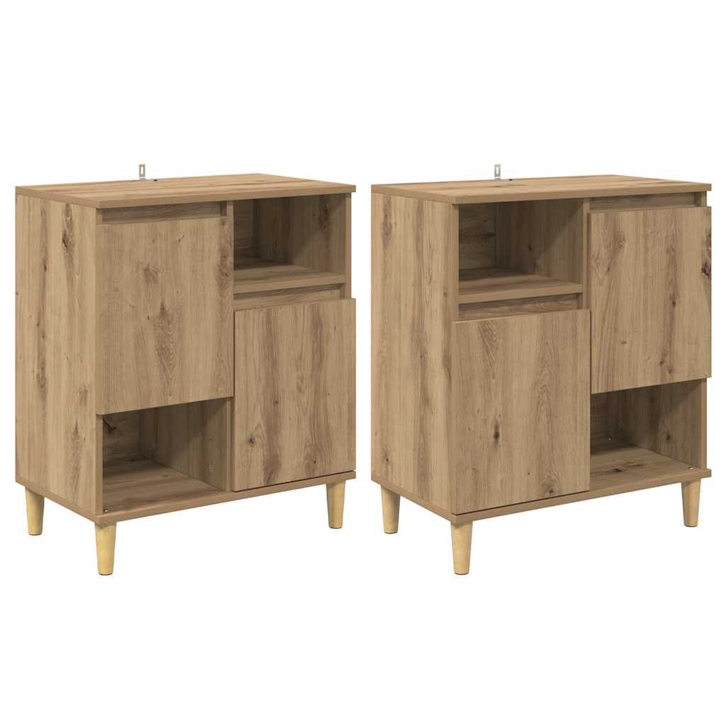 Side Shelves 2 pcs Craftsman Oak 60 x 35 x 70 cm